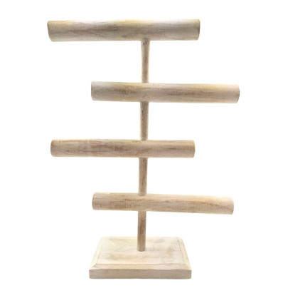 Jewelry display 4 levels in white wood 48cm