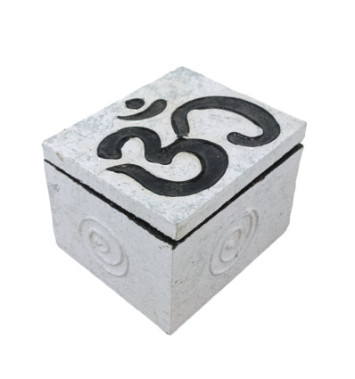 Petite boîte cadeau / écrin à bijoux noir & blanc motif Ôm