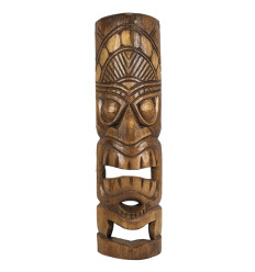 Tiki Mask 50cm in Carved Wood - Exotic Decoration