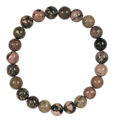 Mala 108 beads Rhodonite natural - Symbols Ôm and Tree of life