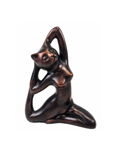 Statuetta Yoga Gatto in Posa Sirena 20cm