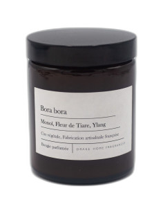 Vegetable wax scented candle "Bora Bora" monoi ylang Drake tiare flower
