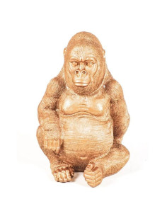 Decorative Gorilla Statue in Golden Polyresin 37cm