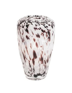 Brown and white leopard print glass vase 30cm