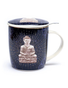 Tea Infuser Mug 400ml Buddha Meditation Decor