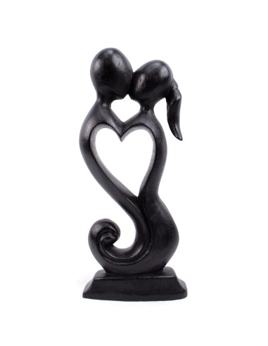 Statuette abstraite couple forme cœur