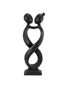Great statue couple Love Infinity H50cm solid wood hue ebony