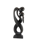 Statue abstraite Couple enlacé Infini 50cm en bois Noir