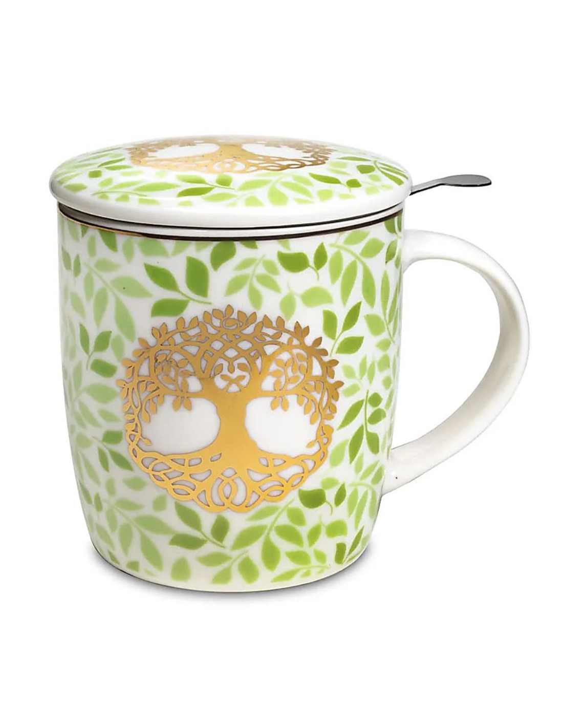 Mug avec infuseur pour le thé et couvercle arbre
