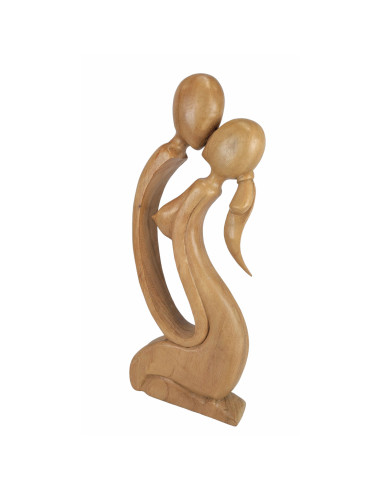 Statua coppia amore-design moderno contemporaneo in legno, originale.