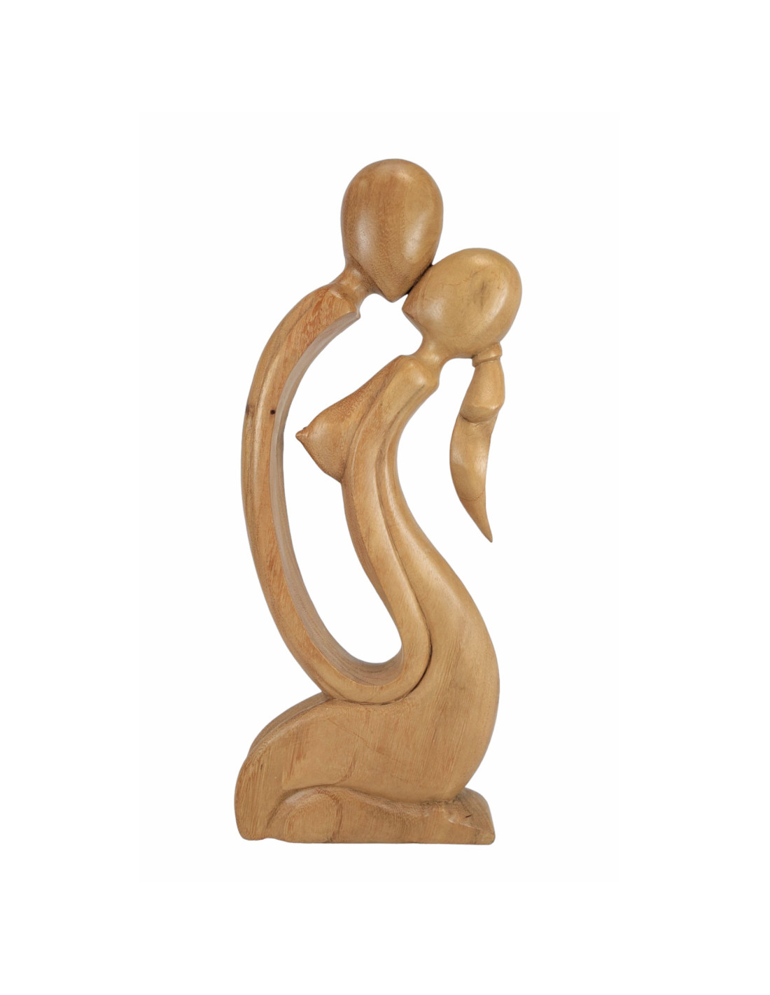 Statua coppia amore-design moderno contemporaneo in legno, originale.