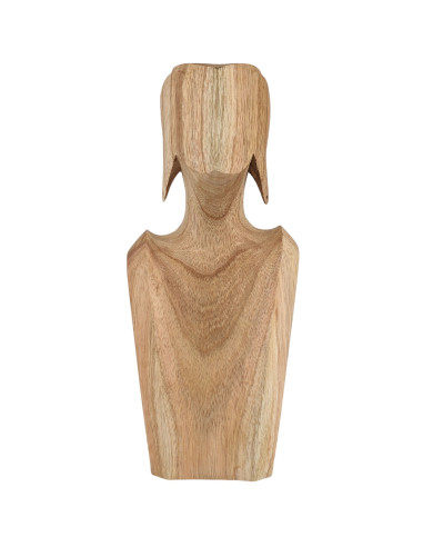 Bust Presenter with necklaces and raw solid wood earrings