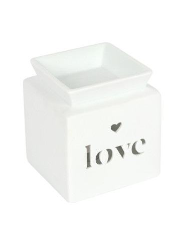 Love perfume burner in white ceramic