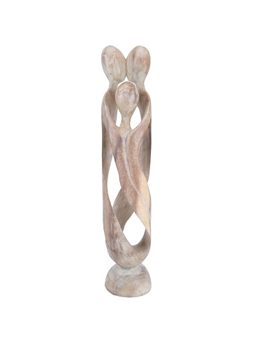 Great statue wood Family H50cm, abstract style african. Patina white
