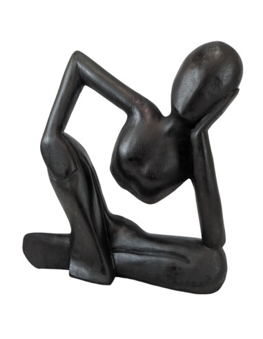 Abstract statue "The Thinker" 30cm in Black Wood