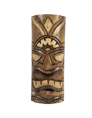 Totem Tiki h25cm exotic wood, carved by hand.