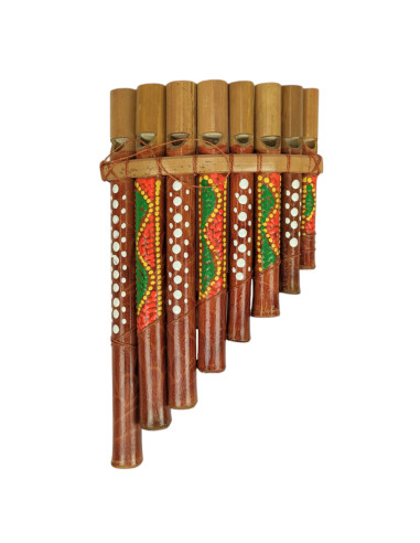 Hand Painted Bamboo Pan Flute - Musical Instrument