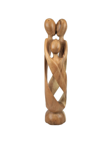 Great statue wood Family H50cm, abstract style african. Solid wood gross