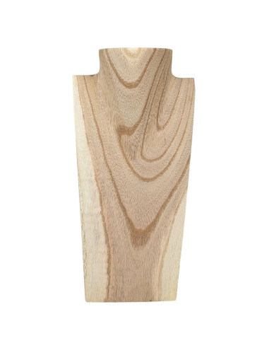 Bust display has necklaces raw wood H25cm