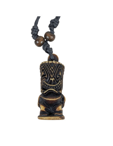 Collana mista uomo / donna con ciondolo Tiki - Hawaii Tahiti Maori Jewelry