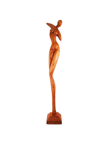 Statua Astratta 105cm - Scultura Donna Nuda in Legno