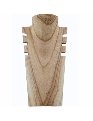 Busto dentata di legno grezzo H25cm.