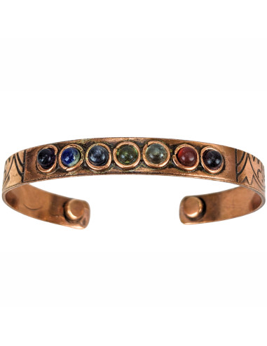 7 Chakra Magnetic Bracelet in Copper