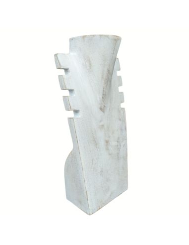 Buste cranté en bois blanc 25cm