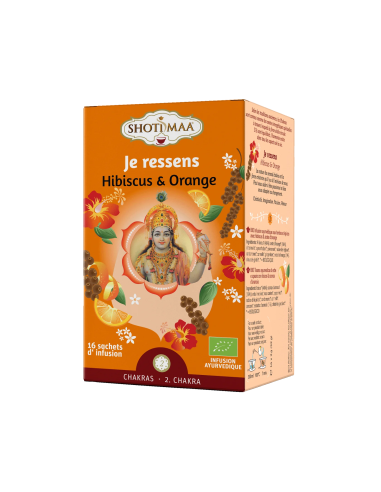 Organic Ayurvedic Infusion Herbal Tea Hibiscus Orange Chakra 2 Shoti Maa "I Feel"