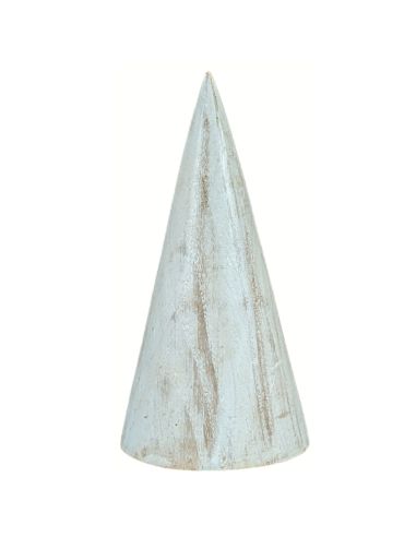 Espositore per braccialetti - Cono in legno sbiancato bianco 15cm