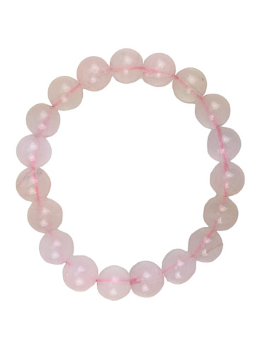 Bracciale in quarzo rosa - Sfere da 10 mm