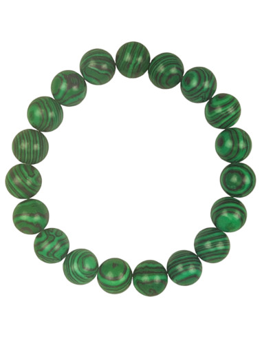 Bracciale in malachite con pezzi - sfere da 10 mm.