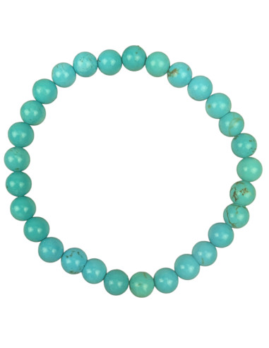 Turquoise Bracelet (Blue Howlite) - 6mm Balls