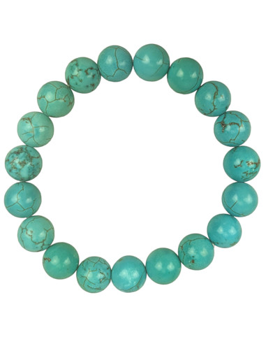 Bracciale Turchese (Howlite Blu) - Sfere da 10 mm