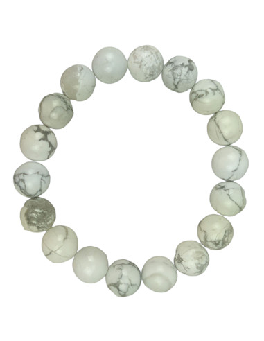 Bracciale in Pietra Howlite Naturale - Palline da 10mm