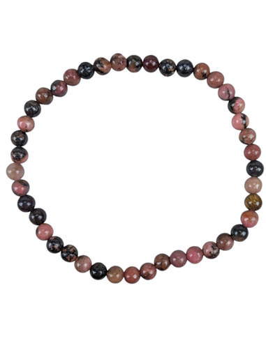 Bracciale Rodonite Naturale - Palline da 4mm