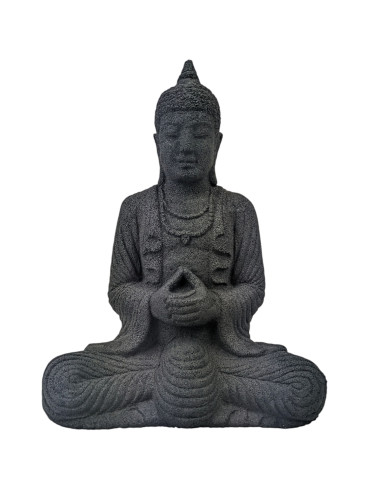 Statue de Bouddha en pierre de Java noire 28cm