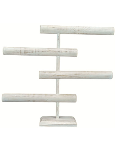 Jewellery display 4 levels 52cm - Wood with cerused white finish