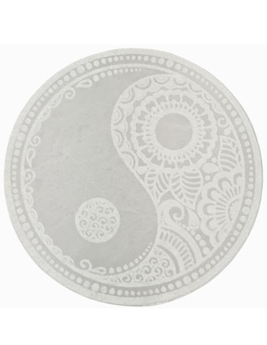 Yin-Yang Disc in Selenite ø10cm - Feng Shui Overlay Plate