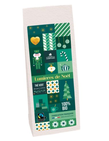 Thé Vert Bio "Lumières de Noël" Sachet vrac 100g Saveurs épicées et fruitées