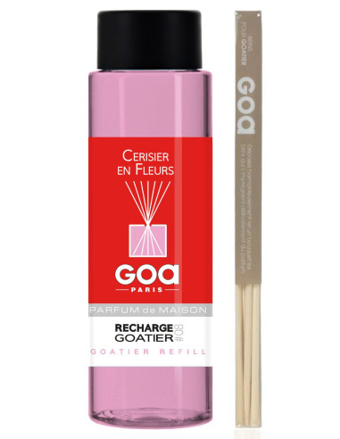 Recharge de parfum Cerisier en Fleurs - Goa 250ml + 1 pack rotin