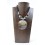 Bust display necklaces in solid wood chocolate H25cm