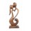 Statue abstraite Couple en Fusion h30cm en bois massif sculpté main
