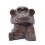 Le 3 scimmie sagge. Statue in legno massello marrone A15cm